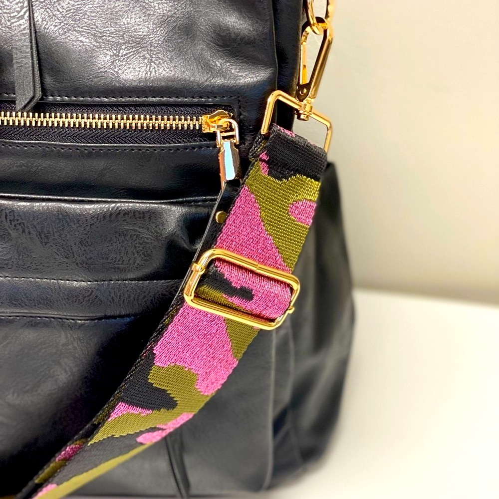 Brand NEW~Camden Bag w/ Metallic Lavender Camo Crossbody Strap 💜💚 - Picture 5 of 11
